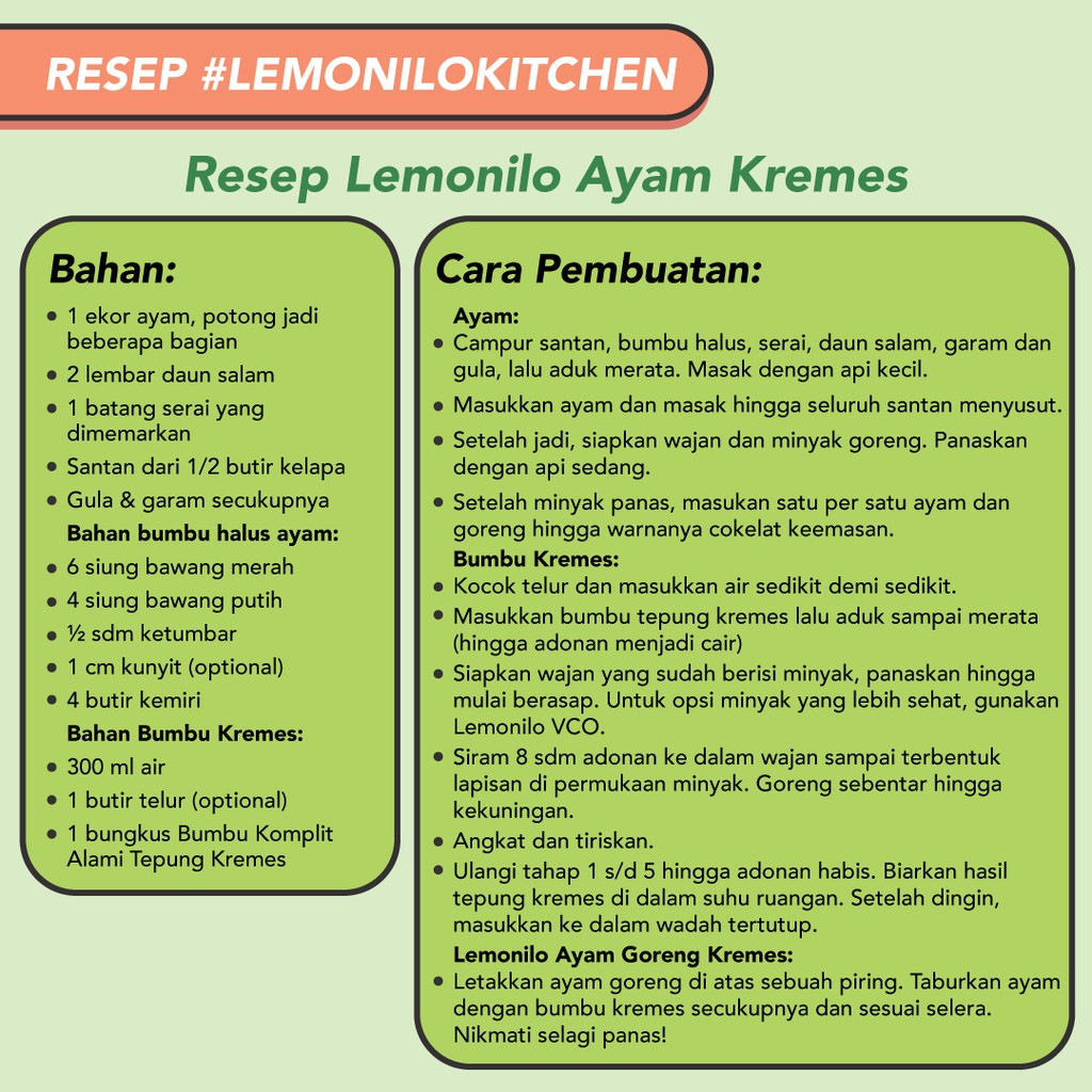 Lemonilo Bumbu Komplit Alami Tepung Kremes 104 gr