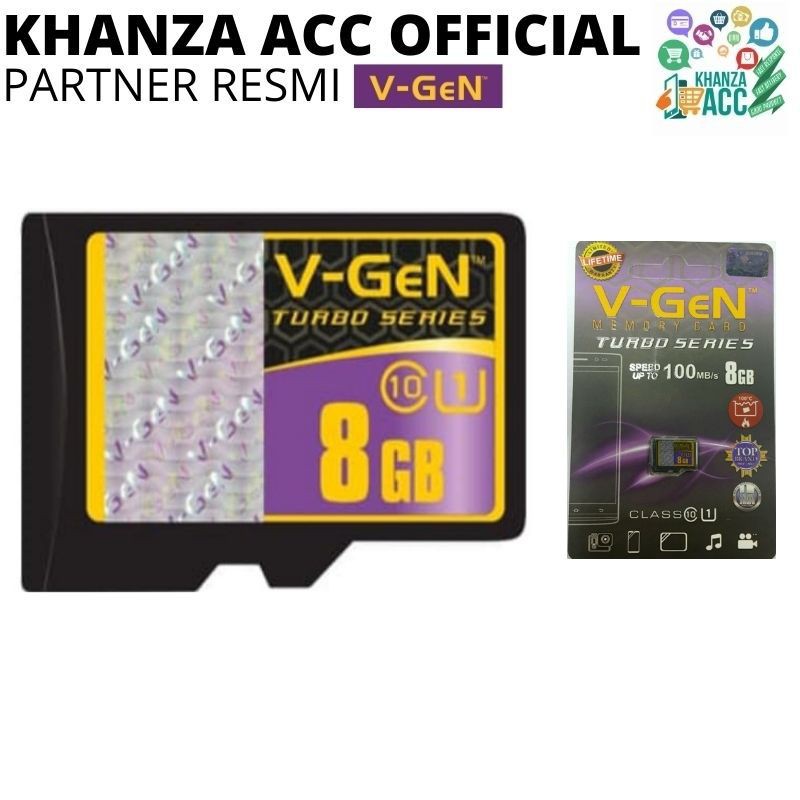 KHANZAACC VGEN 8GB Memory Hp Micro SD Class 10 Turbo Series