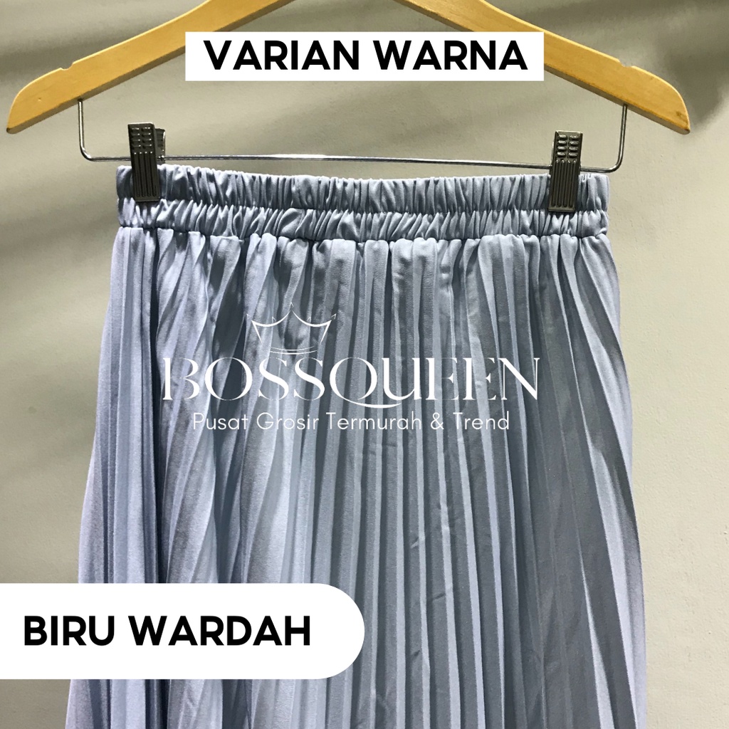 ROK PLISKET BAWAHAN PANJANG JUMBO/ROK. KERJA WANITA MUSIMAH TERMURAH TERLARIS-Biru wardah