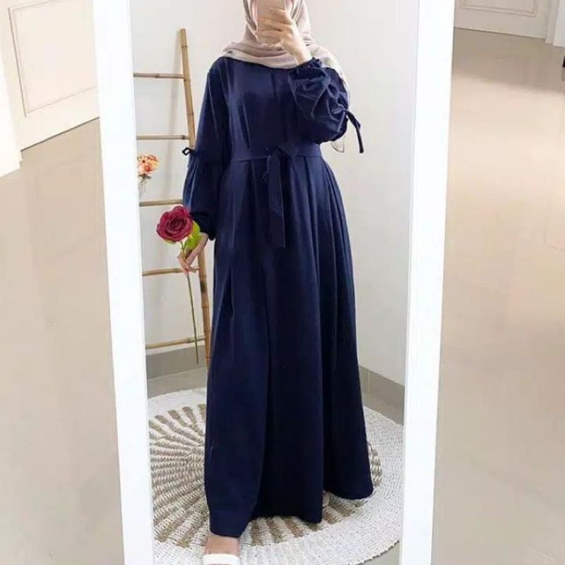 BRIELA | S M L XL XXL XXXL 5L | Maxi Dress Baju Gamis Syari JumboPolos Wanita Muslim Big SizeBahan Moscrepe-2