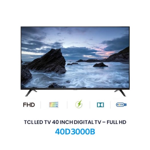 TCL LED Digital TV 40&quot; Full HD FHD DVB-T2 HDMI 40D3000B 40D3000 LED TV