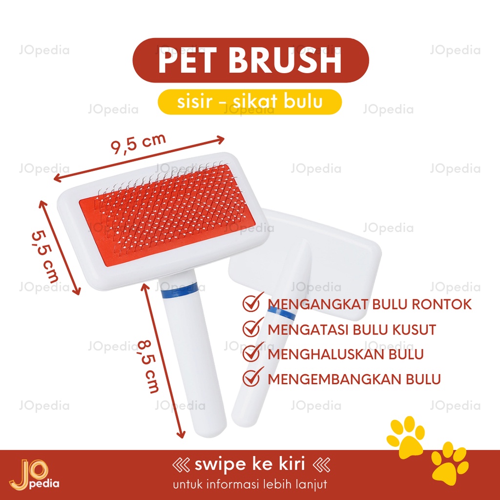 PET BRUSH Sisir Bulu Rontok Sikat Bulu Sisir Grooming Kucing Anjing Kelinci