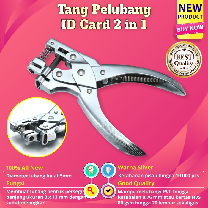 

Tang Pelubang ID Card 2 In 1 Diameter 5mm Alat Plong Kertas PVC 5 Mm