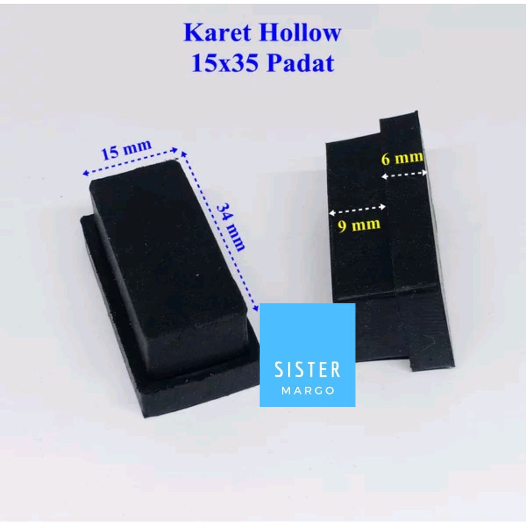  Karet  Kaki  Kursi Meja  Besi  Hollow Holo Kotak15x35 Padat 