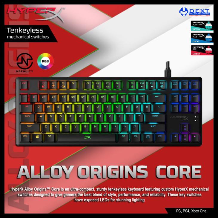 Hyperx Alloy Origins Core Tenkeyless Mechanical Gaming Keyboard - Merah