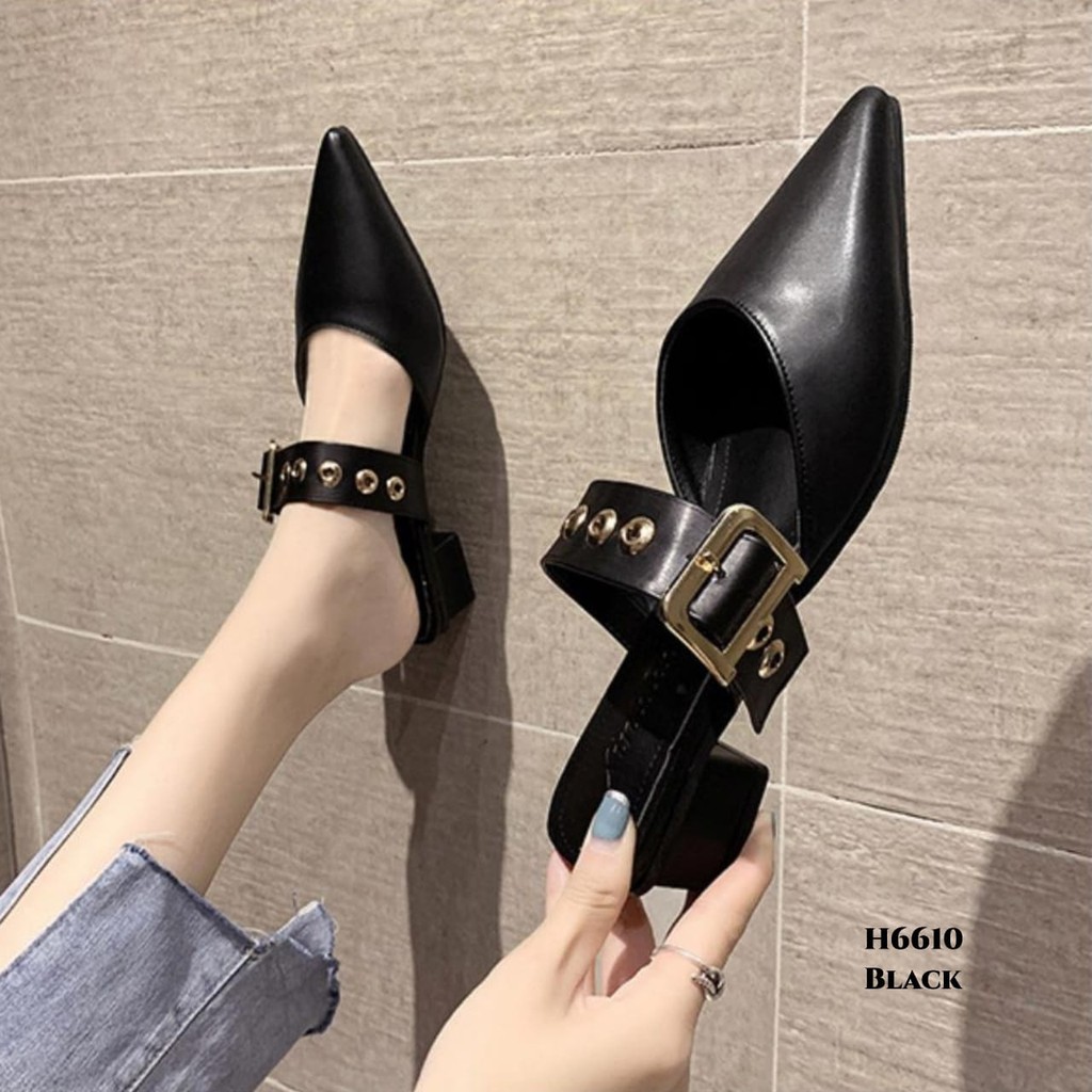 WYN HEELS PUMP STRAP SLOPE FASHION KOREA H6610
