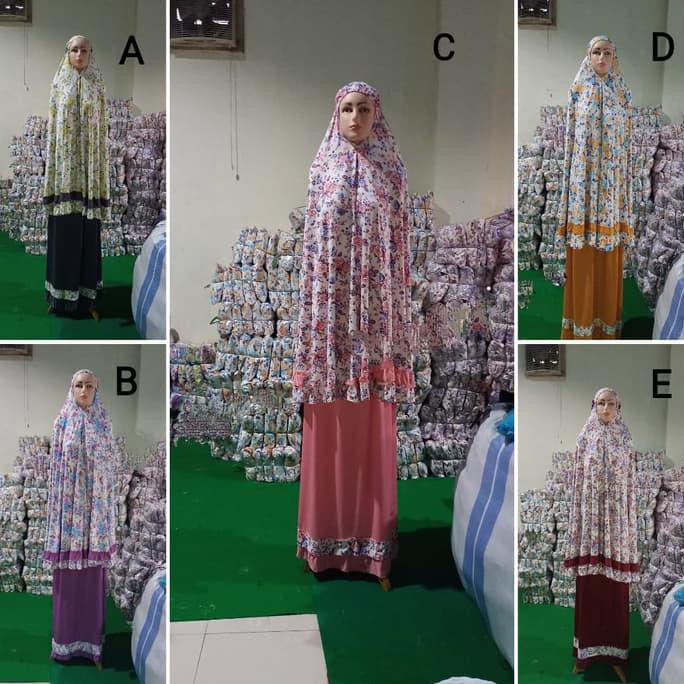 Ori&Terjamin Mukena Dewasa Kaos Jersey Jumbo Bunga