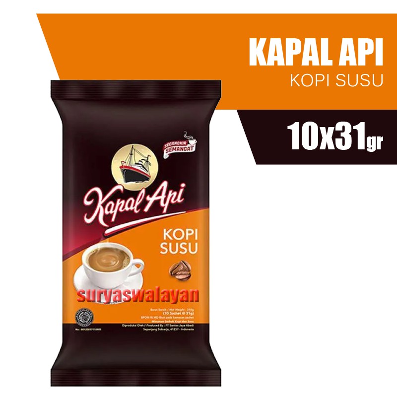 

Kapal Api Kopi Susu 300 gr isi 10 Sachet x 30 gr