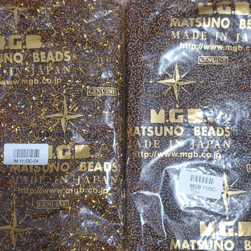 MGB CODE 54 Payet Jepang | Mote Jepang | Batang | Pasir | Size 12/0 | ORI | Coklat Tua