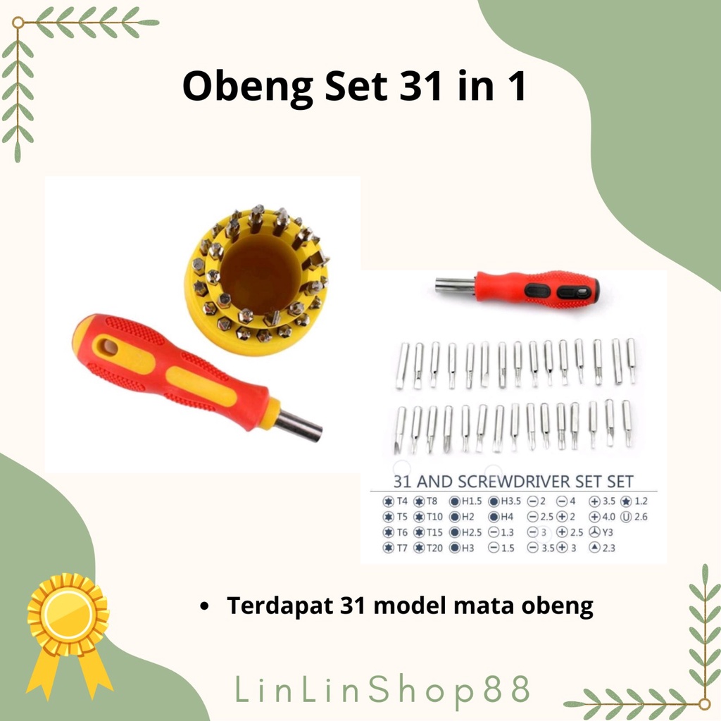 Obeng set 31 in 1 Obeng berkualitas / Obeng HP