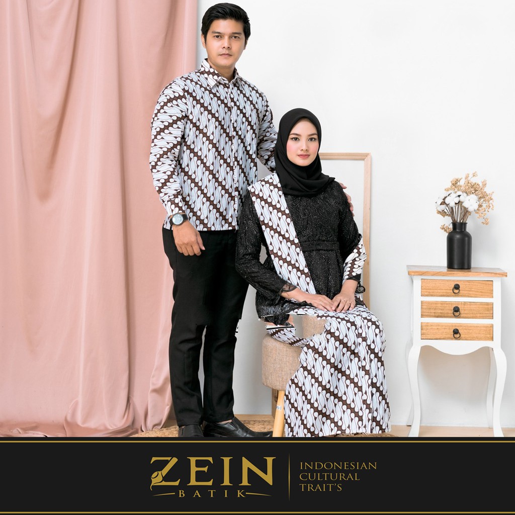 Batik Couple Primishima Rok Span Wiron Lipit Atasan Pakaian Kemeja Batik Lengan Panjang Parang Baron