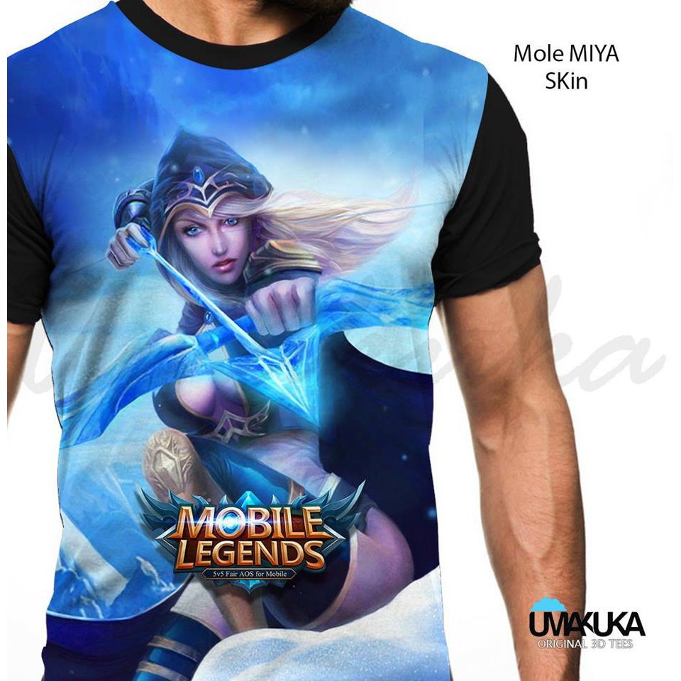 ML Miya Skin 2 T-Shirt Kaos Baju 3D Karakter Mobile Legends Full Print Umakuka Original Murah Unik