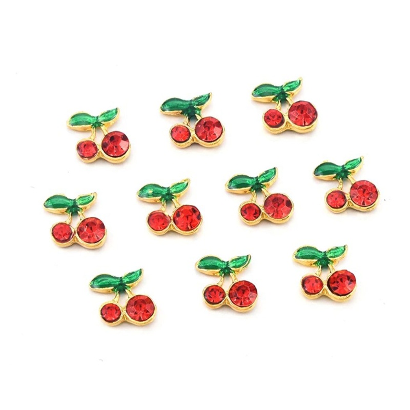Siy 1pc Charms Berlian Imitasi Bentuk Cherry 3d Untuk Dekorasi Nail Artmanicure Diy