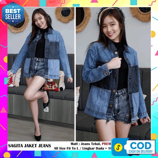 Jaket Jeans Wanita / Jacket Jins Crop Snowblack Standar / Jaket Biondy Cewek Murah Original Snowwash