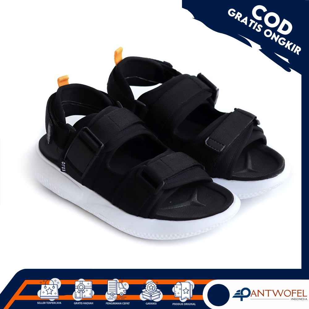 PTW X AKRA - Sendal Slide Kasual Unisex Pria Wanita Slip On Ukuran 39 - 43 Warna Hitam - Sandal Selop Velcro Casual Cewek Cowok Santai Anti Slip/Anti Licin Hangout Nikahan Lamaran Undangan Kondangan Fladeo