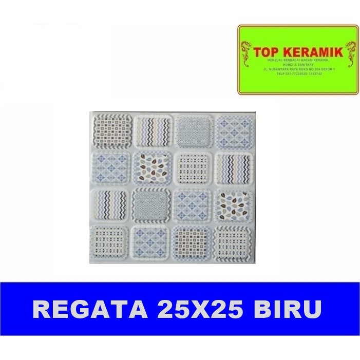 Keramik Lantai Kamar mandi Regata 25x25 Biru