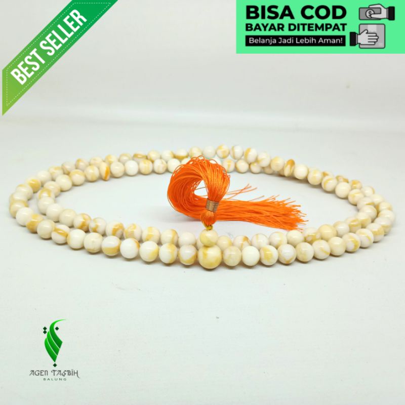 Tasbih Batu Marjan Coral Putih Asli, Tasbih 99 Butir