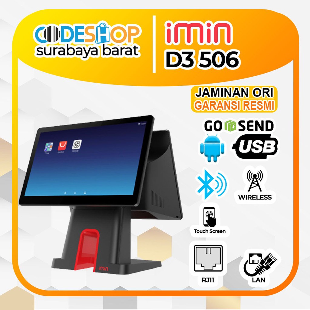 MESIN KASIR ANDROID IMIN D3 506 / D3-506 DUAL LAYAR 15,6&quot; TOUCHSCREN (2GB/16GB)