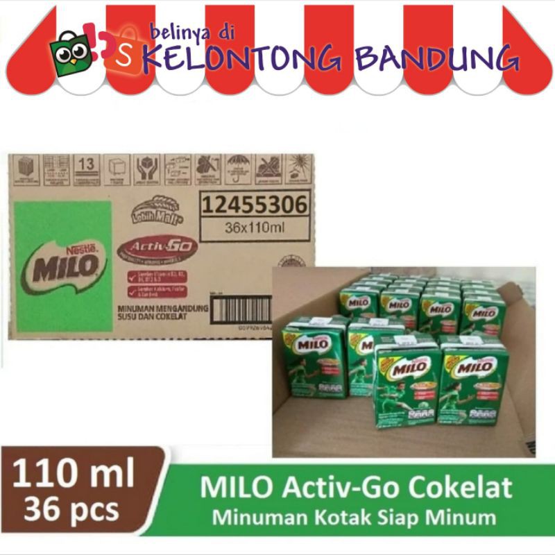 

Milo Kotak Active Go 110 ml Susu Cair Cokelat UHT Coklat dus box karton