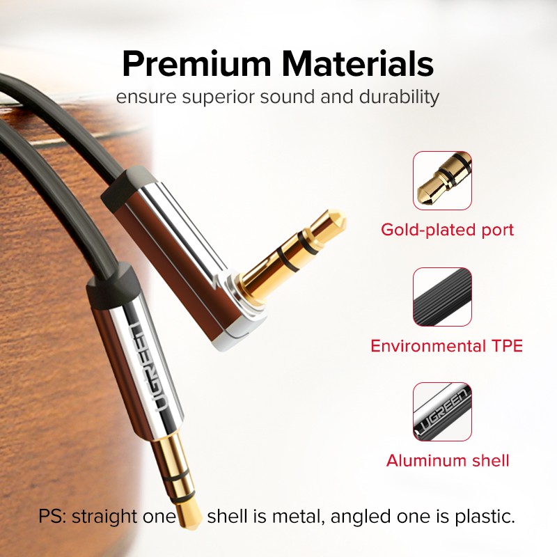 【Stok Produk di Indonesia】Ugreen Kabel Audio Aux 3.5mm Male Untuk Komputer / Headphone Xiaomi / Laptop / Mobil