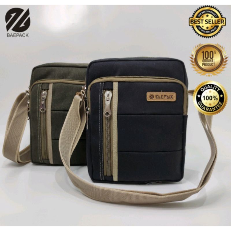 Tas Selempang Pria Kanvas BaePack / Tas Sling Bag Baepack