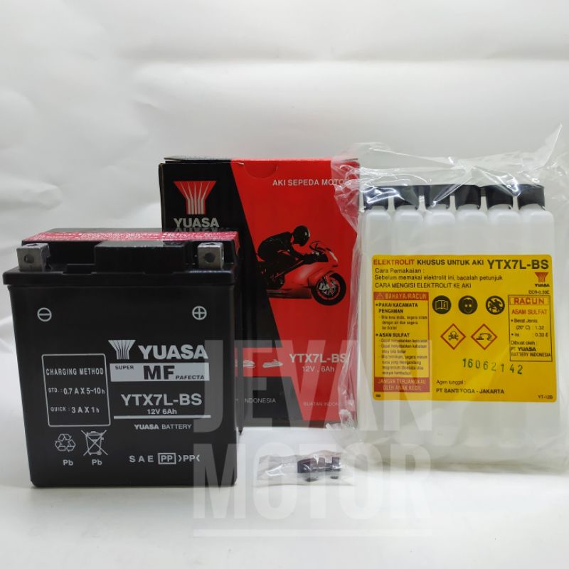 [JEVAN MOTOR] Yuasa Battery YTX7L-BS / Yuasa YTX7L-BS / Aki YTX7L-BS / Aki Kering
