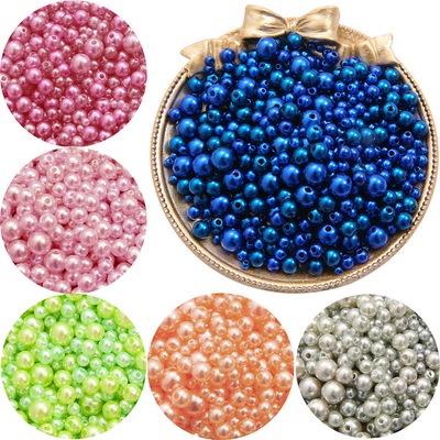 150 pcs 3mm-8mm manik-manik campuran bulat imitasi ABS mutiara diy beads, tidak termasuk kotak