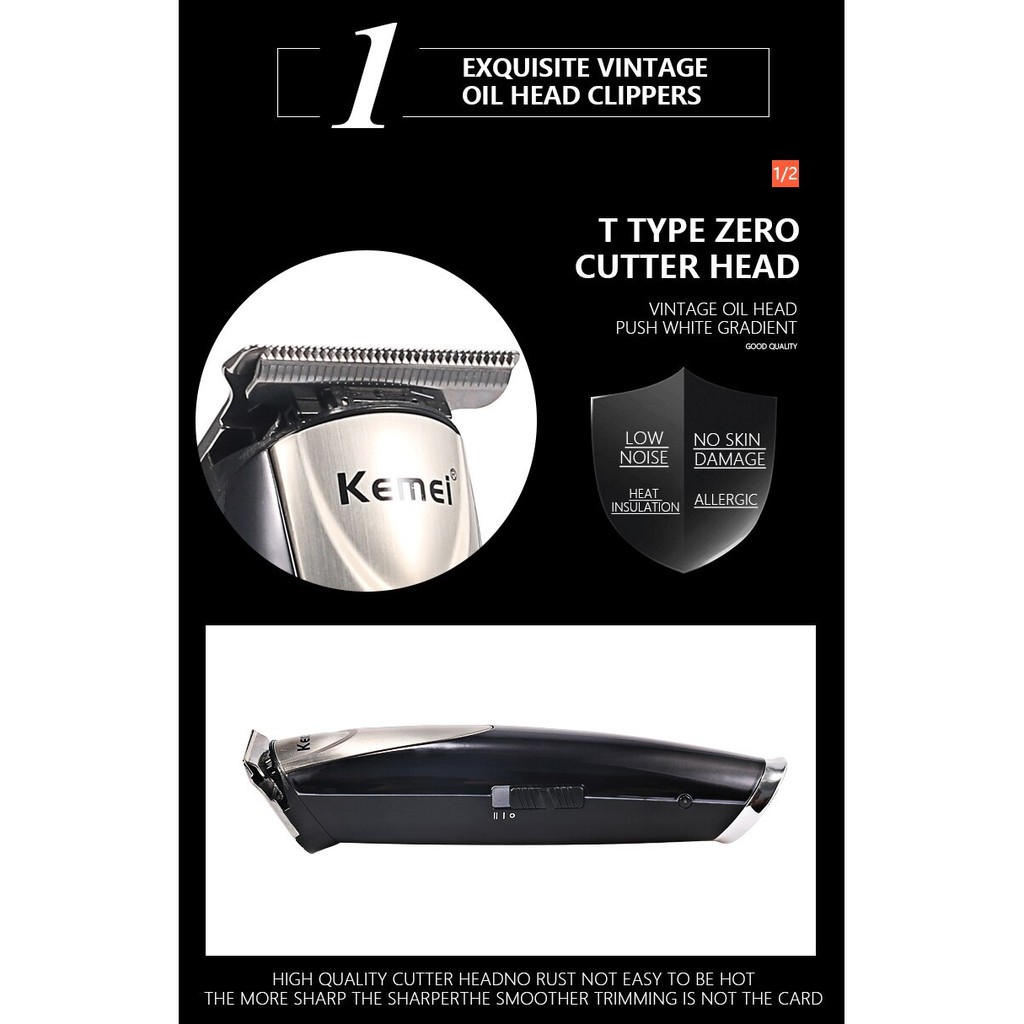 KEMEI KM-1629 - Professional Electric Hair Clipper with LCD Display - Alat Cukur Profesional