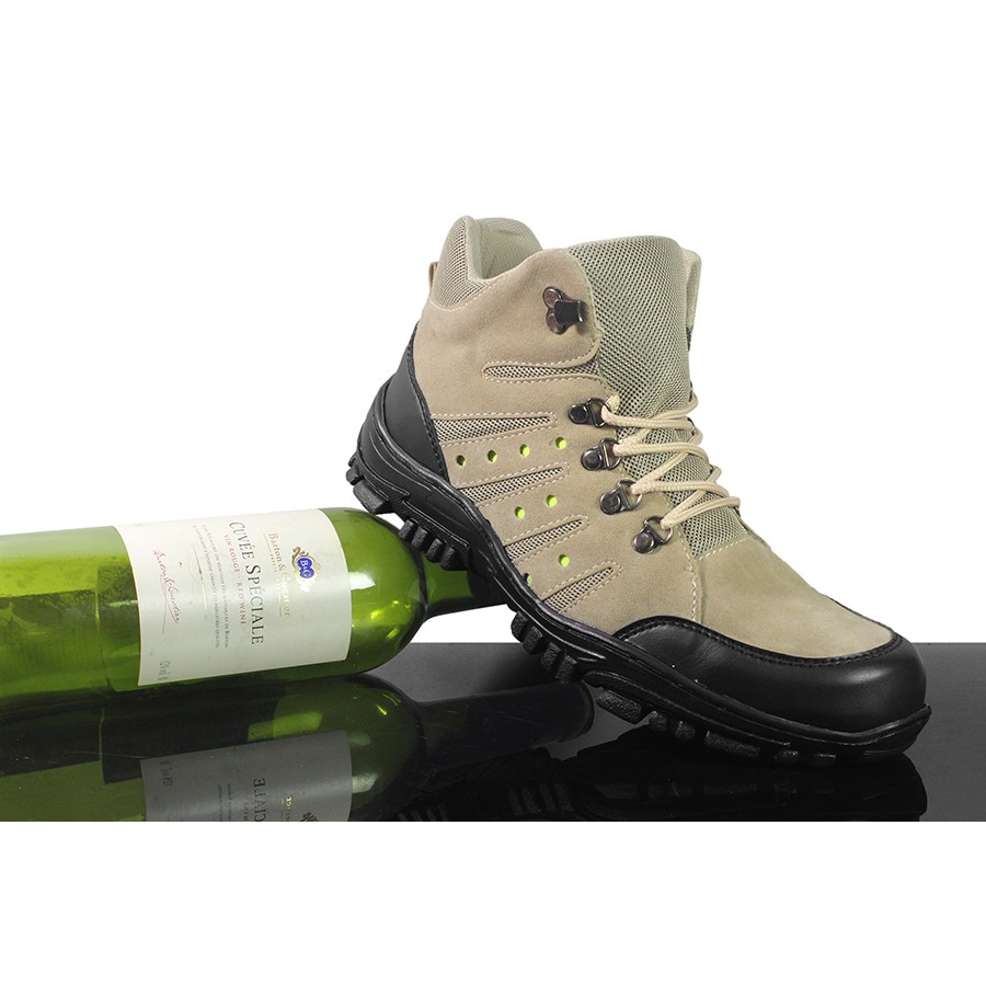 SM88 - PROMO Sepatu Murah Cowok Crocodile Macan Cream Boots Safety Pria Outdoor Bots Hiking Gunung