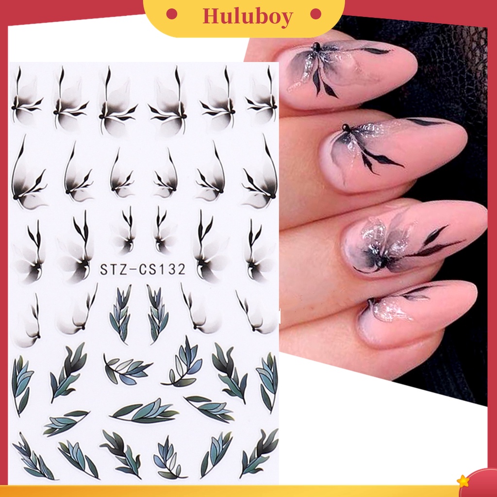 Huluboy Huluboy♡ Stiker Kuku Bahan Kertas Gaya Perancis Untuk Dekorasi Nail Art Wanita