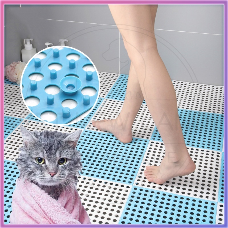 Karpet Alas Kandang Hewan kelinci Hamster Karpet Karet Interlock Anti Slip Footrest Kelinci Persediaan Hewan Peliharaan-2