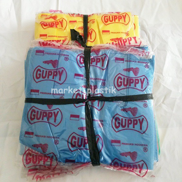 Kantong kresek/Guppy (kotak) WT campur /kresek warna warni/kantong