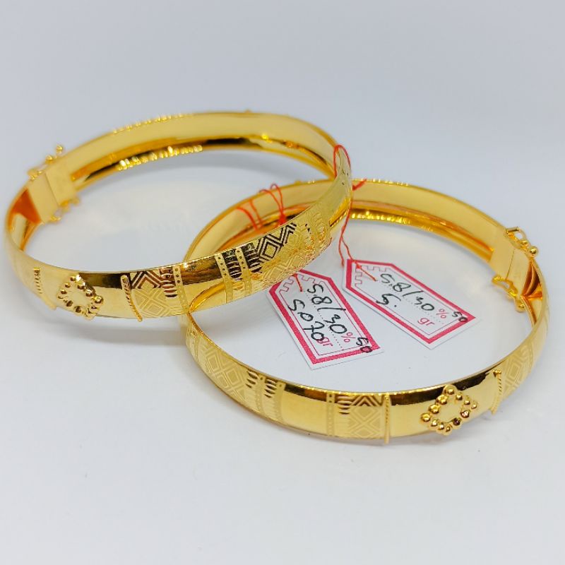 Gelang dewasa bangkok bangle emas asli 300%/6k