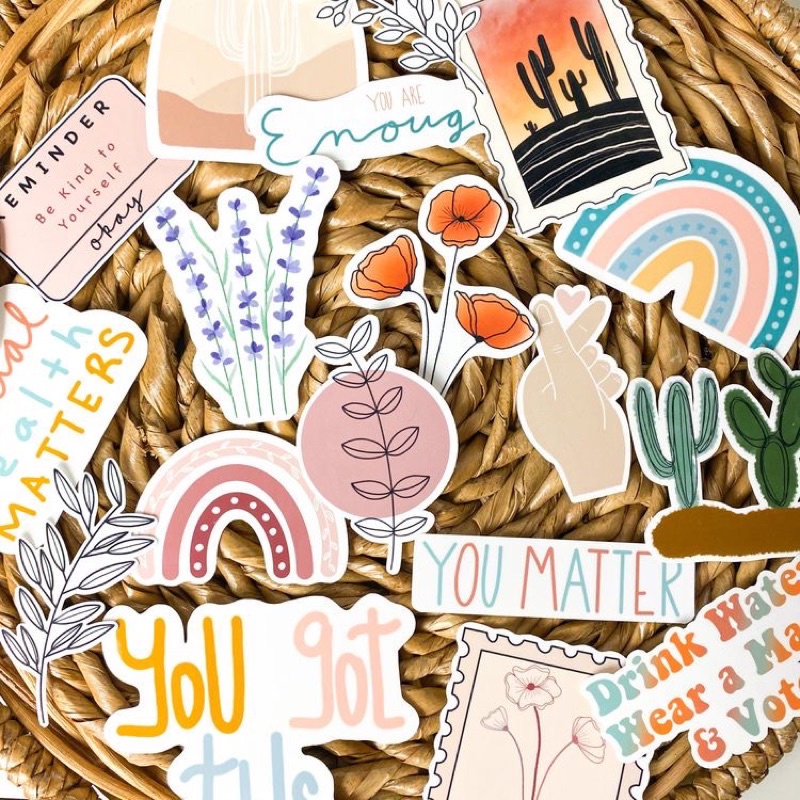 [ ISI 15PCS ] RANDOM STICKER CUTE / STICKER AESTHETIC TINGGAL TEMPEL / STICKER HP LAPTOP