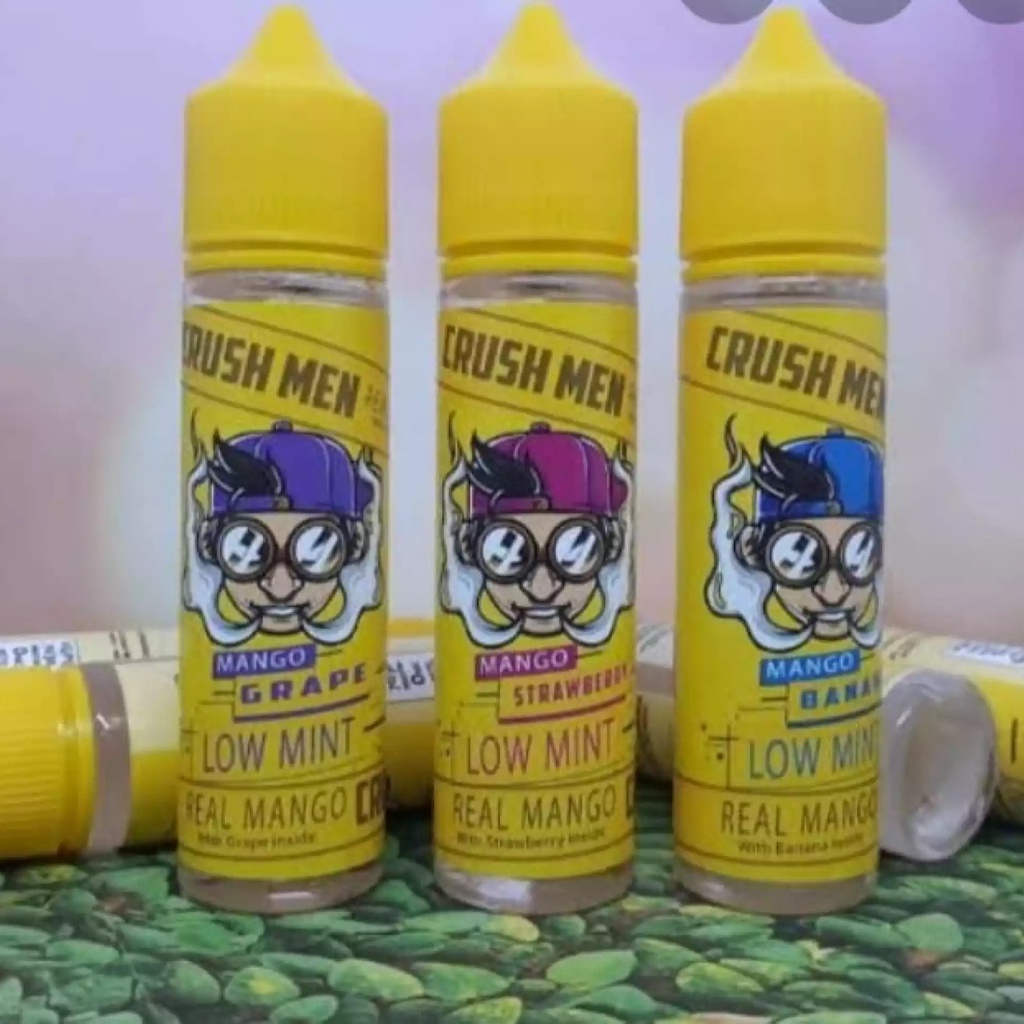 LIQUIDS FREEBASE CRUSH MEN Low Mint isi Botol 60ml Tiga Pilihan Rasa BISA COD SELURUH INDONESIA