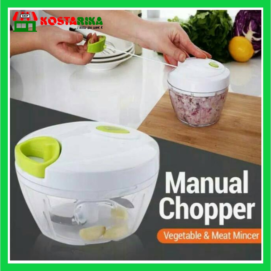 KOSTARIKA Speedy Chooper Blender Tarik Manual Pemotong Daging Bawang Buah dan Sayuran