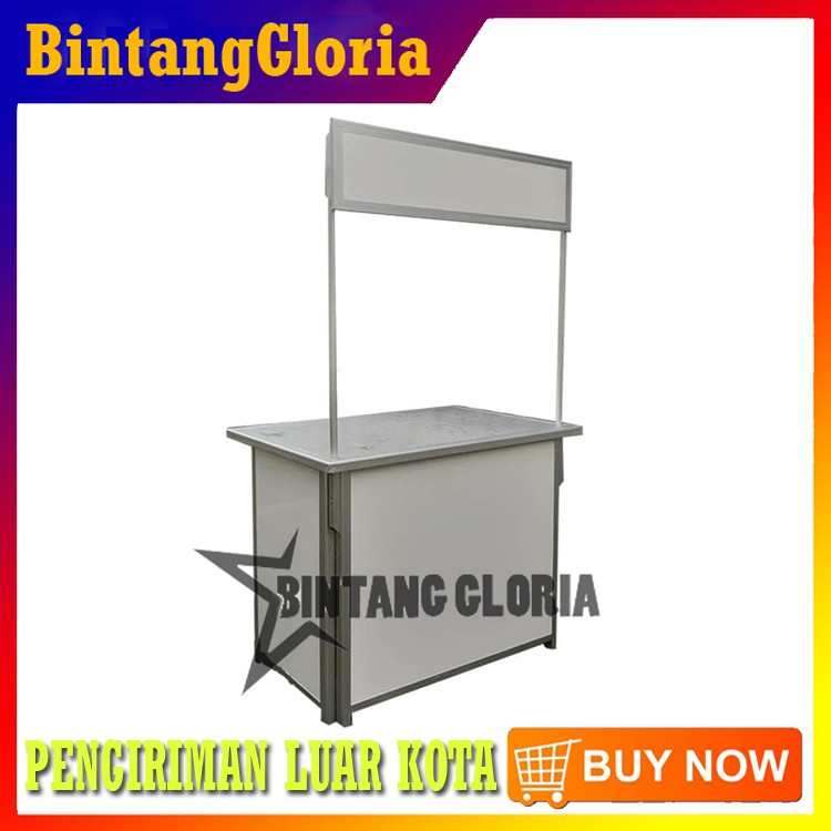 Booth Portable Meja Lipat Event Desk Aluminium Evendesk Polos Meja 85x50x80