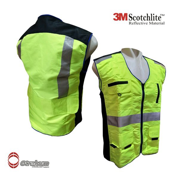 Rompi Motor Touring - K3 Safety Vest Kerja Lapangan Proyek Bandara Parasut Hijau