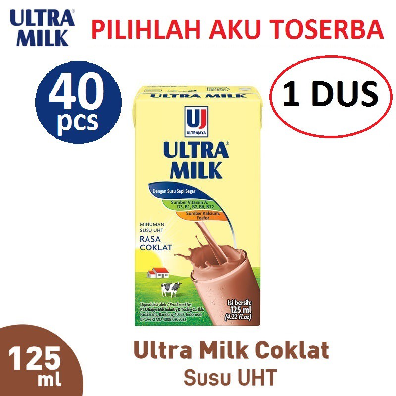 Susu Ultra Coklat (Cokelat) 125 ml - (1 DUS ISI 40)