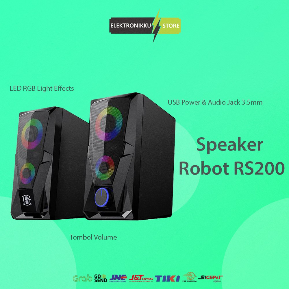 Speaker Robot RS200 Powerfull Bass For Speaker Komputer PC Laptop HP