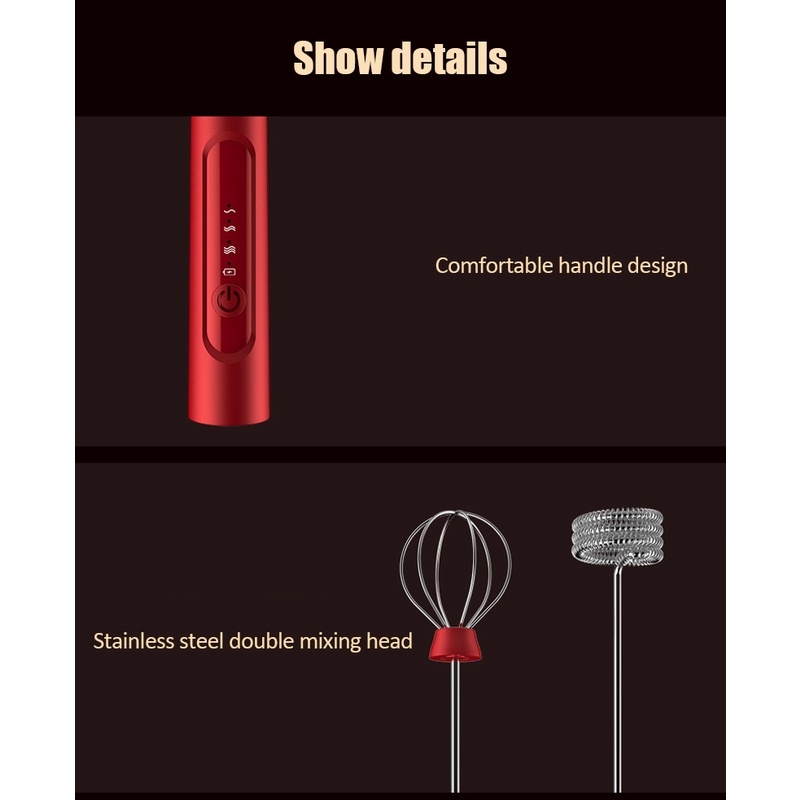 Pembuih Susu / Pengocok Telur / Handheld Blender Milk Frother Electric Milkshaker