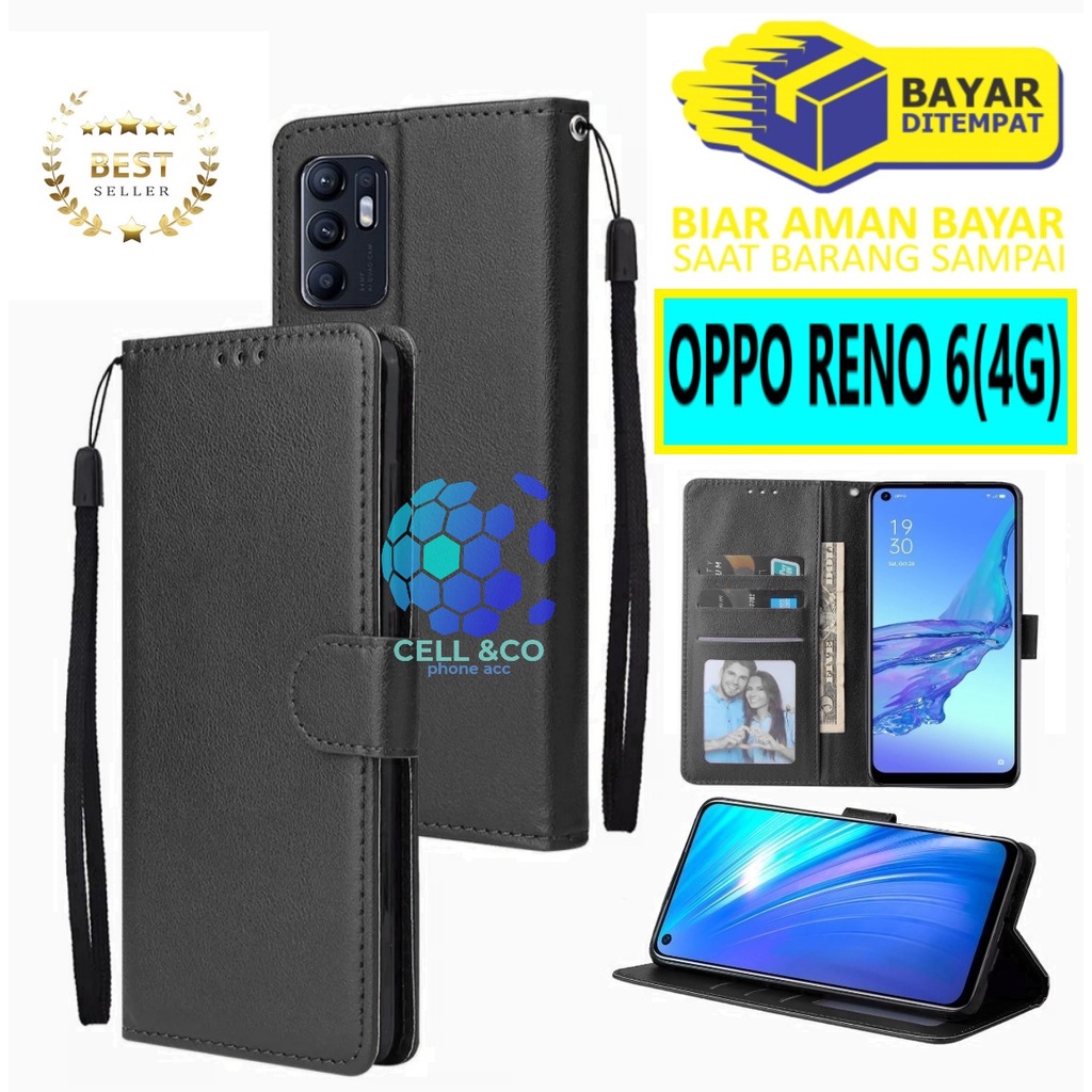 Flip cover OPPO RENO 6 4G Flip case buka tutup kesing hp casing flip case leather wallet