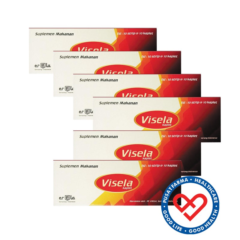 Erela Visela Kaplet Vitamin B6 B12 Suplemen Asam Folat Ibu Hamil & Lansia 6 Box
