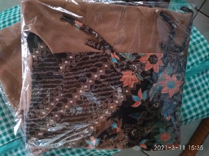 Batik Wanita Asj Sa Hrb026 Kenongo Kemeja Tosca Pendek / Atasan Batik Wanita