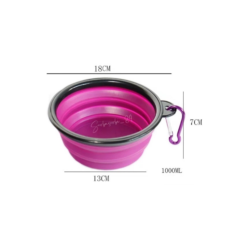 silikon pet bowl lipat mangkok tempat minum hewan anjing kucing