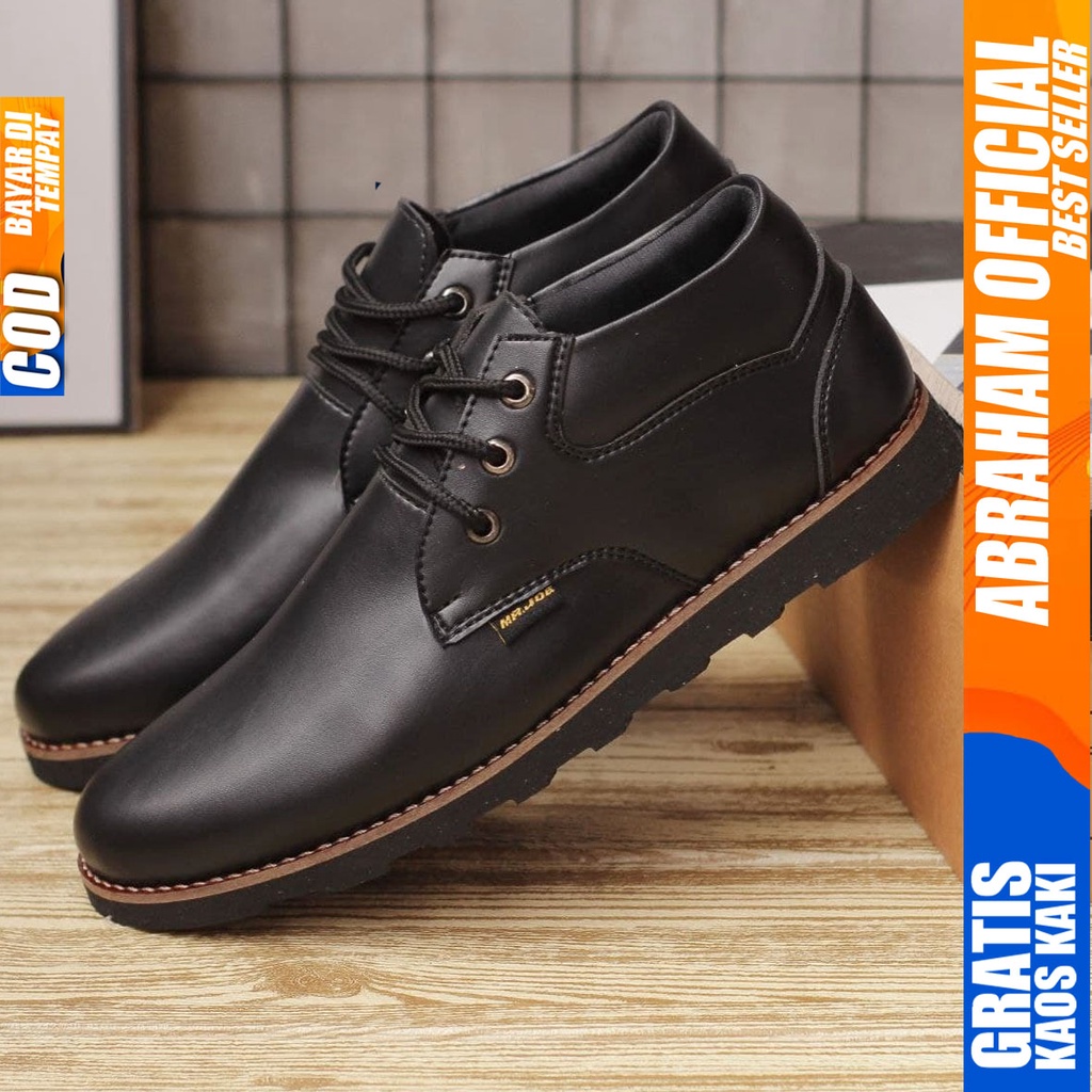 ABRAHAM COLLE Sepatu Formal Casual Pantofel Hitam - Coklat