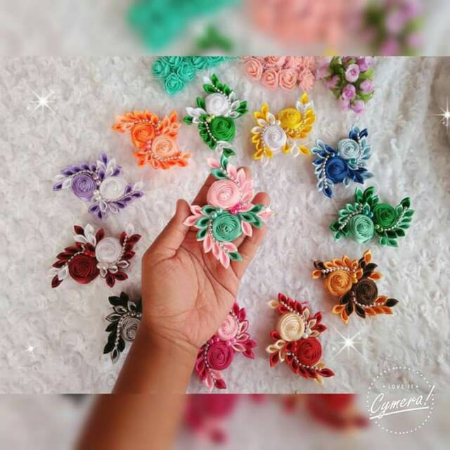 Bros kanzashi rosebud