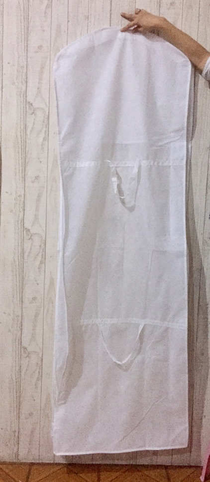 Cover gaun baju pesta / cover baju wedding / cover gantungan gaun/ pelindung gaun 185Cm