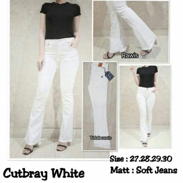 PROMO LEBARAN - CELANA CUTBRAY PUTIH BERSIH (bonus belt cantik)CELANA CUTBRAY WANITA PANJANG BIG SIZ