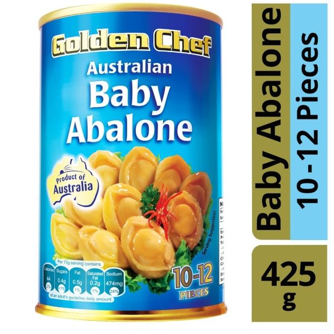 

Golden Chef Australian Baby Abalone 10-12pieces 425g - Kaleng Abalone ---Termurah---